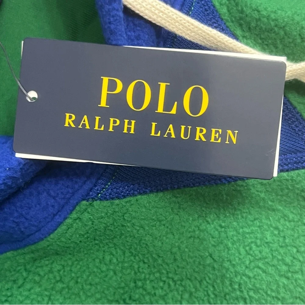 Polo Ralph Lauren Men‎ Size 2XB Brushed Face Nylon Spellout Fleece Hoodie Swe…